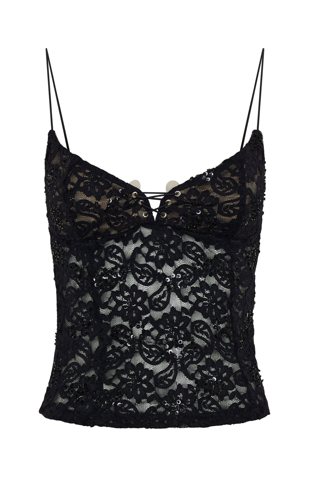 Weekend Escape Lace Top Black