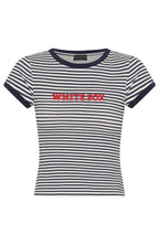 Weekend High Baby Tee Navy Stripe