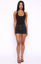 Whispers Of Us Denim Shorts Black Acid