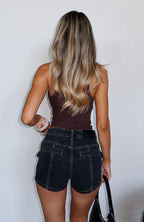 Whispers Of Us Denim Shorts Black Acid