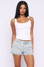 Whispers Of Us Denim Shorts Glacier Blue