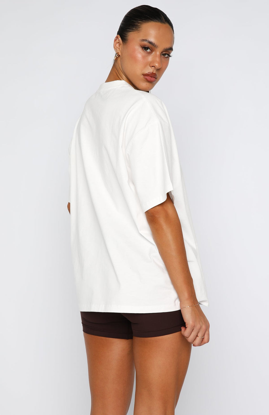 Winning Team Oversized Tee White/Chocolate