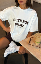 Winning Team Oversized Tee White/Chocolate