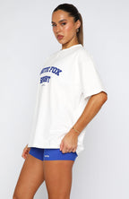 Winning Team Oversized Tee White/Electric Blue