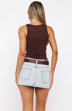 Won't Be Lonely Denim Mini Skirt Glacier Blue