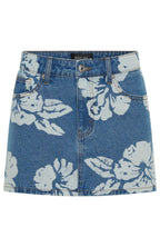Won't Stop Searching Denim Mini Skirt Flower Print