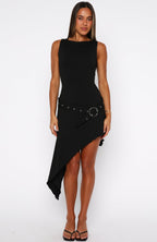 Worth My Time Midi Dress Black