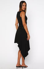 Worth My Time Midi Dress Black