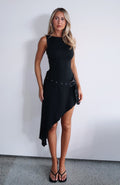 Worth My Time Midi Dress Black