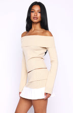 Casually Perfect Long Sleeve Knit Top Beige