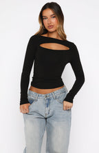 You Just Get Better Long Sleeve Top Black