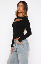 You Just Get Better Long Sleeve Top Black