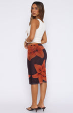 Viva La Vida Midi Skirt Tangerine Twist