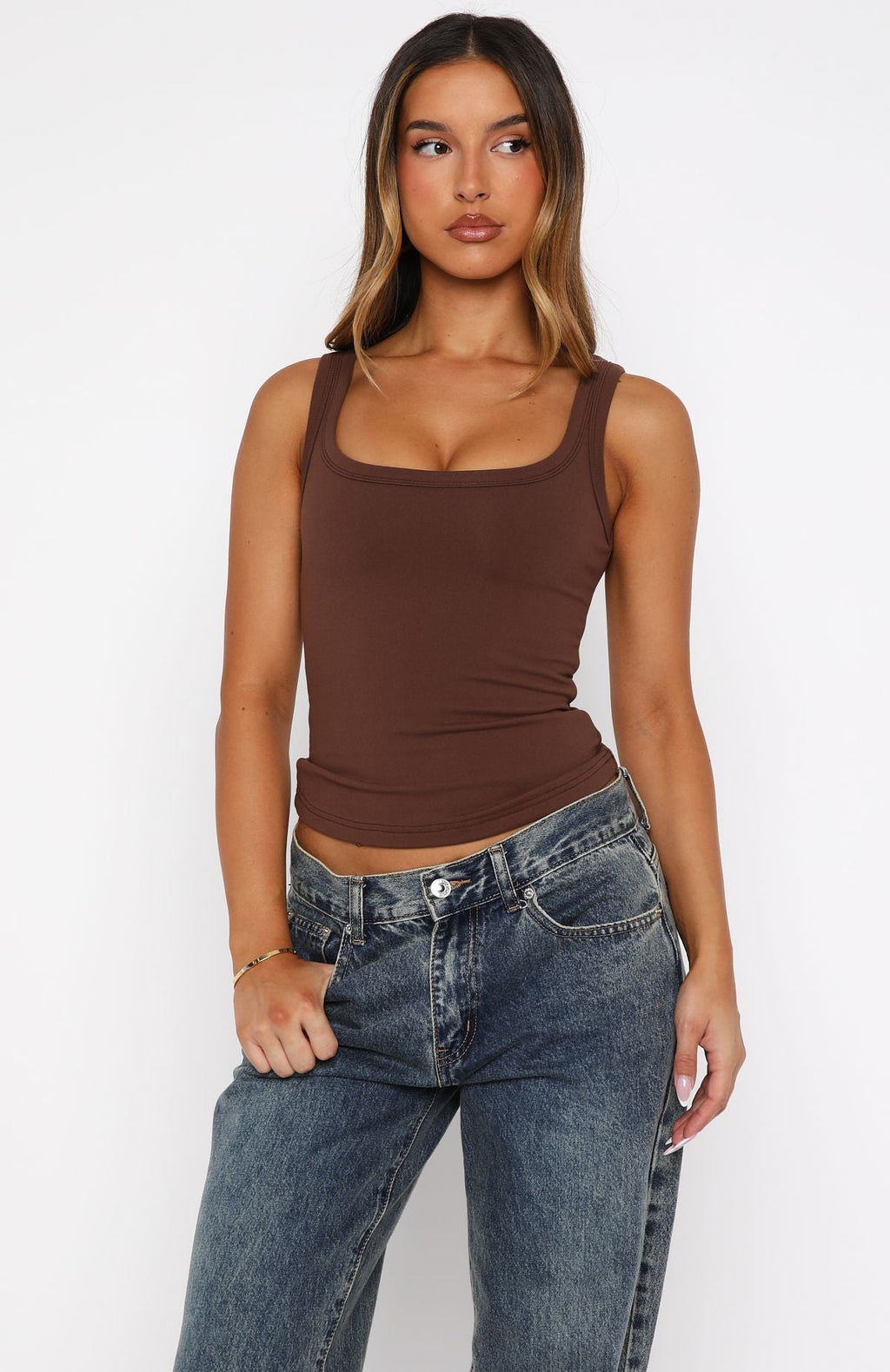 Chill Vibes Tank Top Chocolate