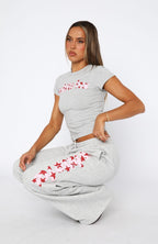 From The Archives Jaxx Wide Leg Sweatpant Dark Grey Marle