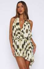 Time Of My Life Halter Mini Dress Gilded Touch