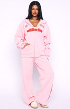 Ready To Go Zip Front Hoodie Pink