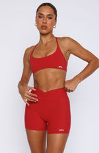 She's Healthy Sports Crop Cherry Red