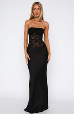 Fall In Love With You Strapless Maxi Dress Black