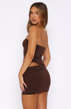 Light Up My Life Strapless Mini Dress Chocolate