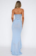 Still Got It Mesh Maxi Dress Sky Blue