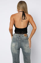 Endless Moment Halter Top Black