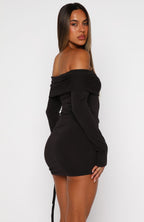 Sweet Sting Long Sleeve Mini Dress Chocolate