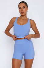 Keep Up High Waisted Shorts 4 Blueberry