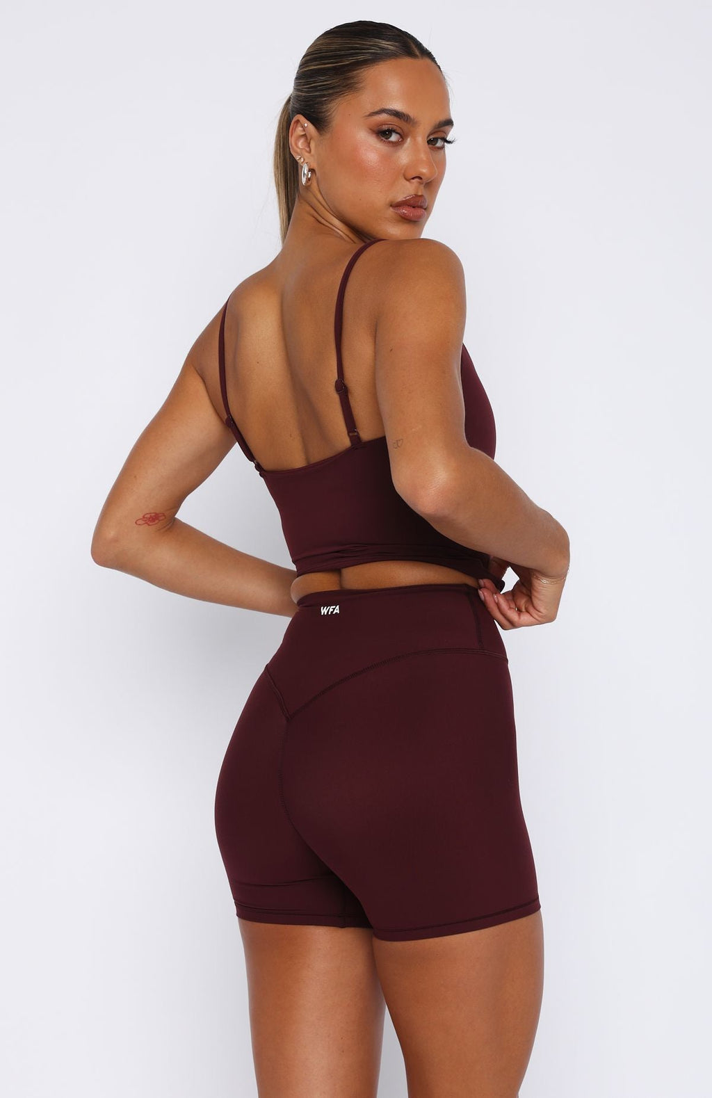 Keep Up High Waisted Shorts 4 Merlot
